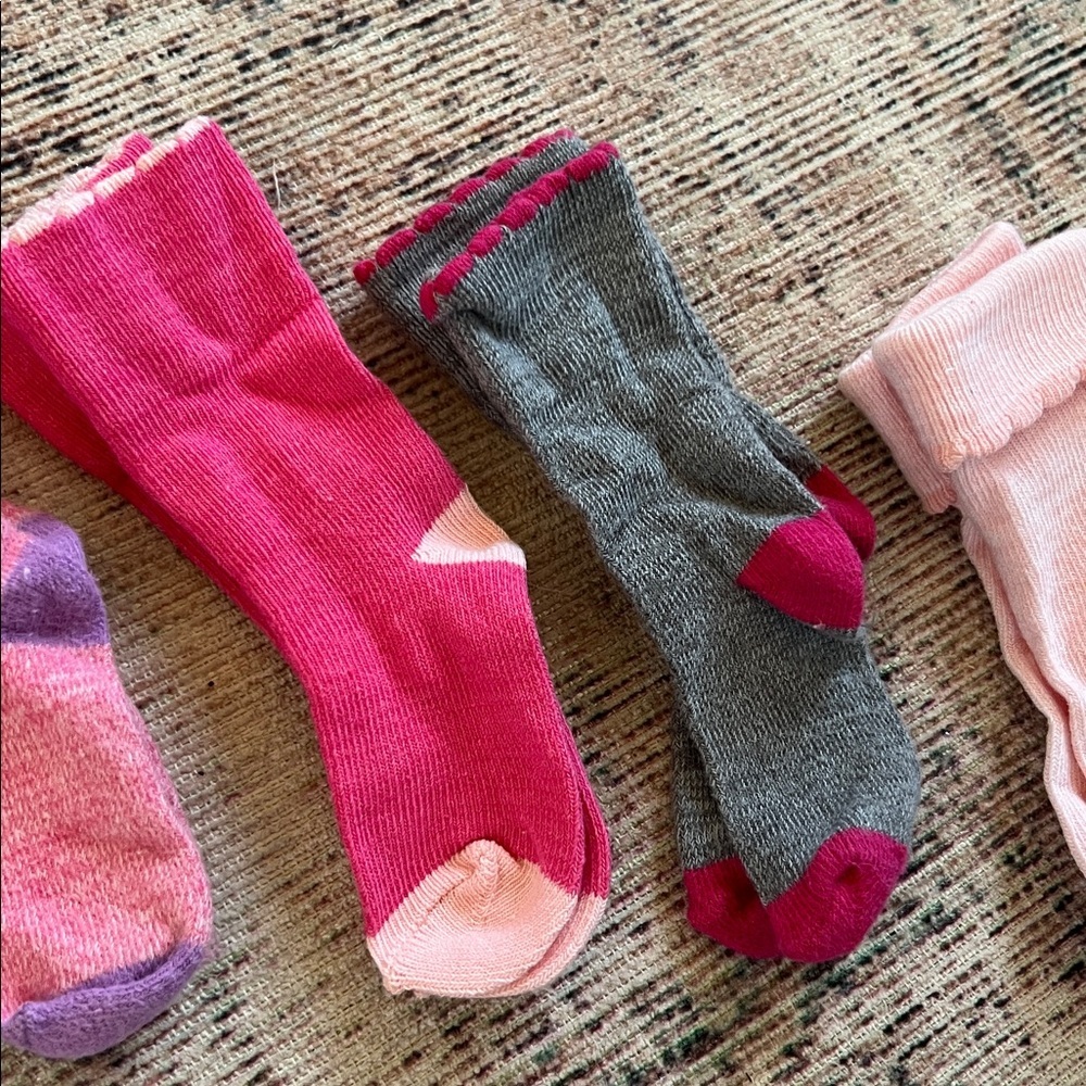 Colorful Baby Girl Cuffed Socks Set pinks - Picture 2 of 2